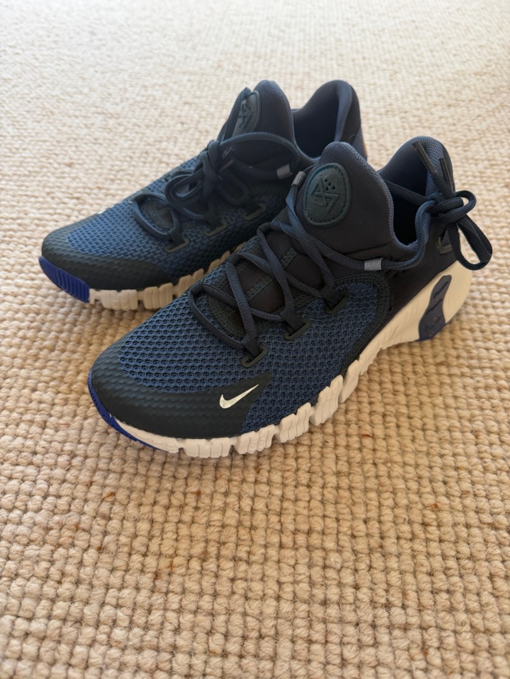 Nike Women’s Metcon Navy and White Mesh Athletic Sneakers